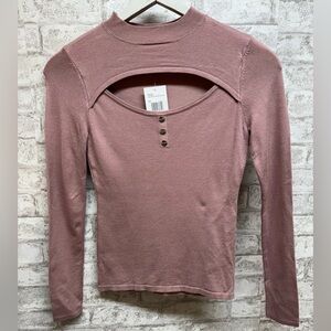 Guess‎ junee keyhole mock neck sweater rosy violet women’s XS NWT